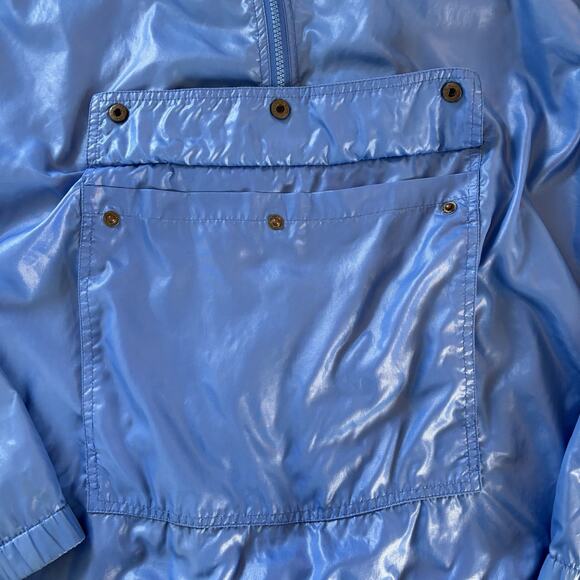 Vintage Izod Lacoste Blue Nylon 1/2 Zip Windbreaker Jacket Sz Large Front Pouch - Picture 7 of 13